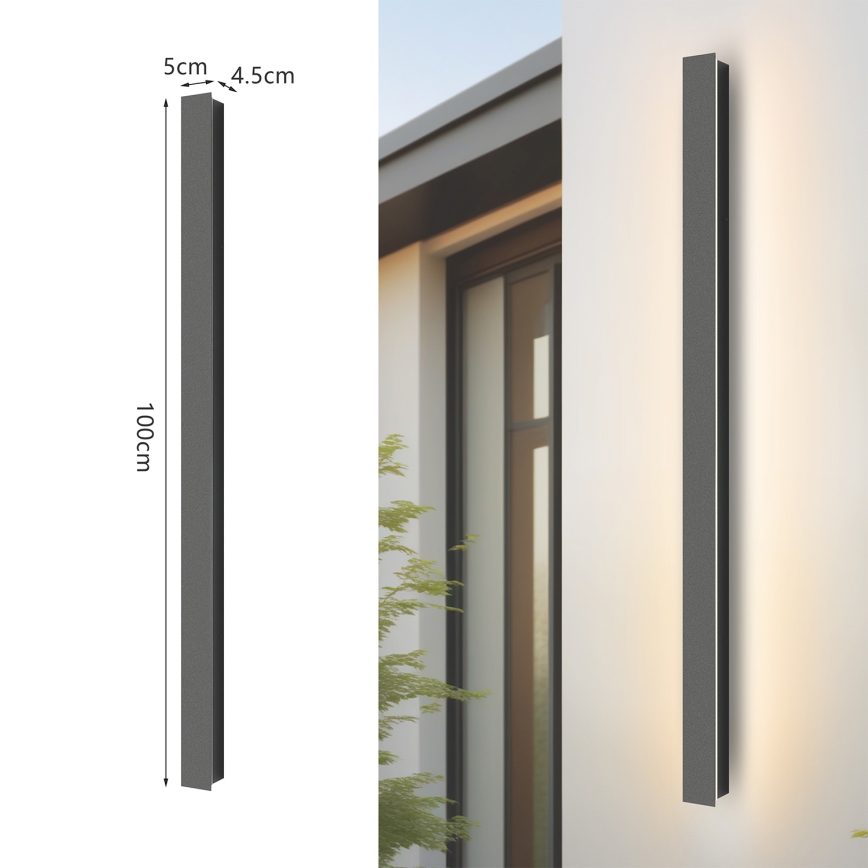 Brilagi - Applique murale extérieure LED LINEAR LED/22W/230V 4000K IP65 100 cm anthracite