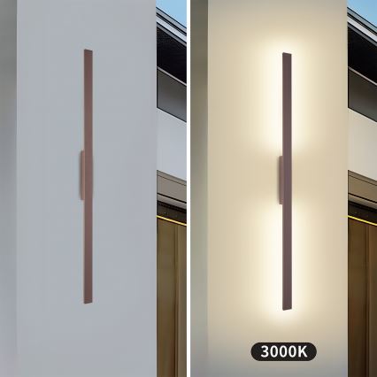Brilagi - Applique murale d'extérieur LUNA LED/24W/230V 3000K IP65 100 cm marron IRC 90