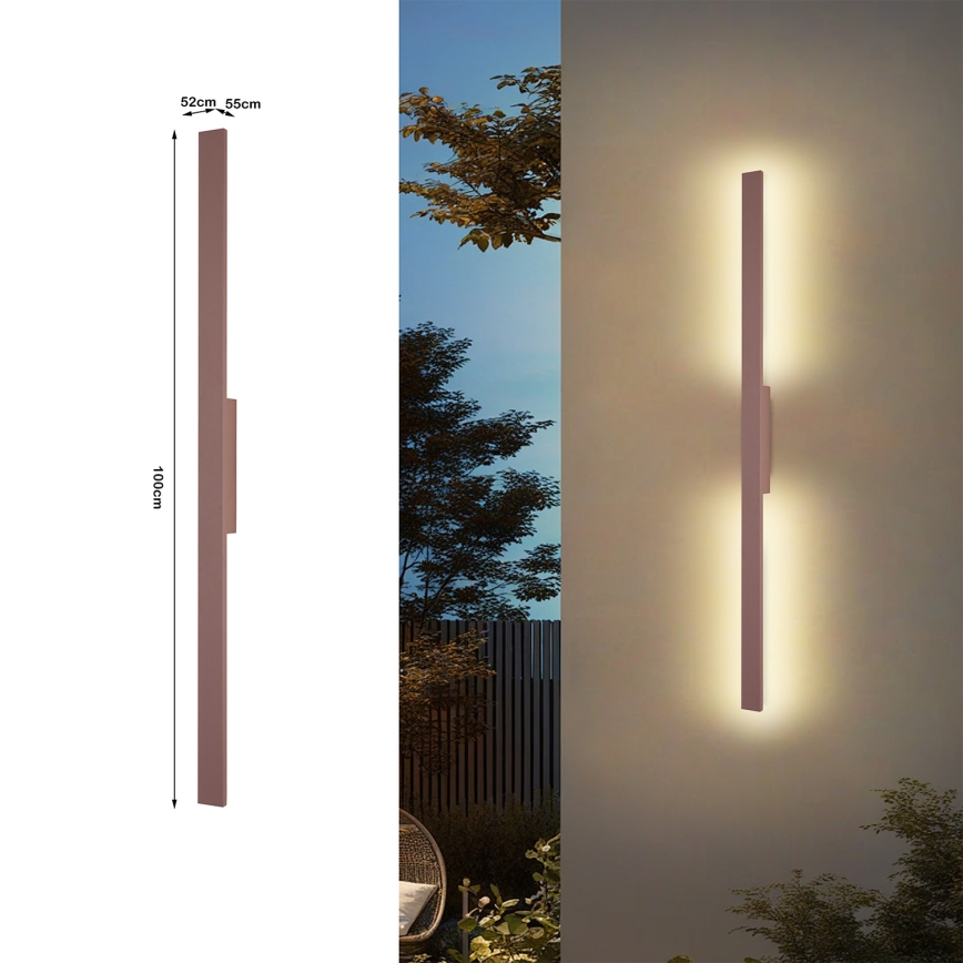 Brilagi - Applique murale d'extérieur LUNA LED/24W/230V 3000K IP65 100 cm marron IRC 90