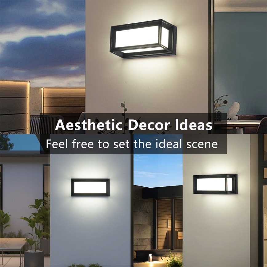 Brilagi - Applique murale extérieure PARKER LED/12W/230V 3000/4500/6000K noire IP44
