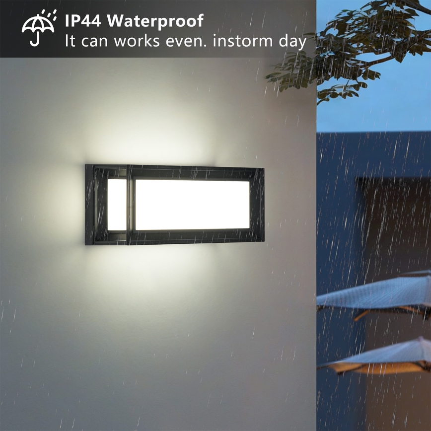 Brilagi - Applique murale extérieure PARKER LED/12W/230V 3000/4500/6000K noire IP44