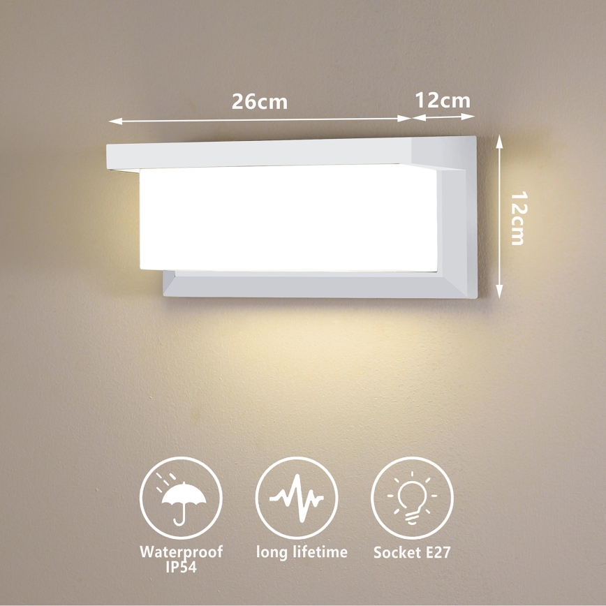 Brilagi - Applique murale extérieure LED RGBW dimmable BRICKY 1xE27/9W/230V 2700-6500K IP54 blanche