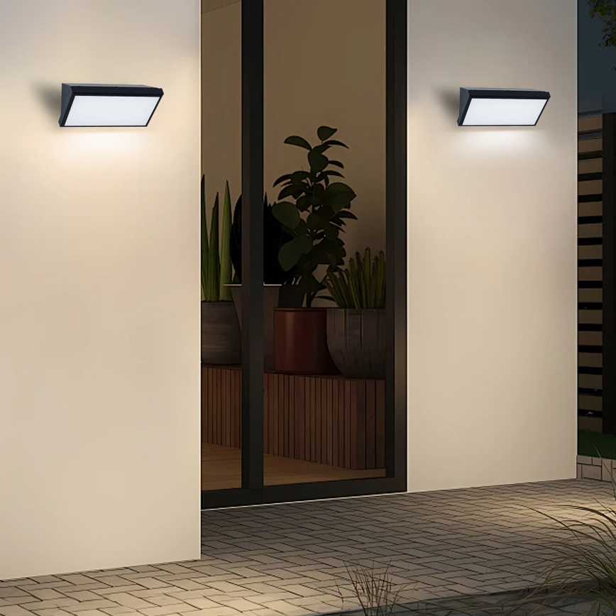 Brilagi - Applique murale d'extérieur LED RGBW dimmable TRIANGLE 1xE27/9W/230V 2700-6500K IP65 noire