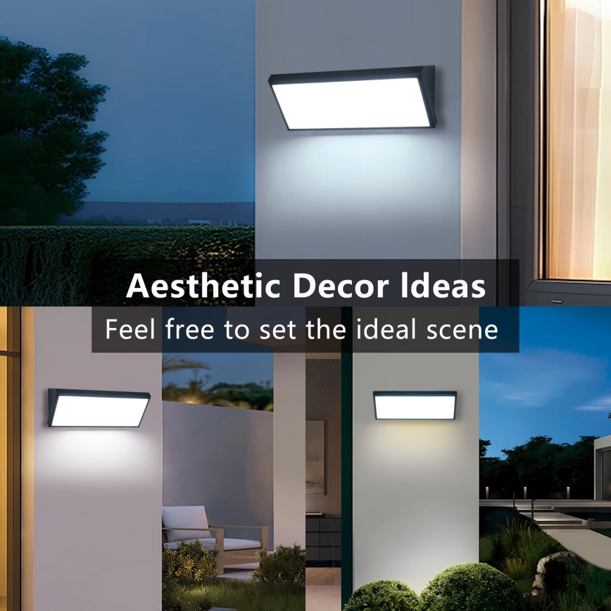 Brilagi - Applique murale d'extérieur LED TRIANGLE LED/42W/230V 3000/4000/6500K 45 cm noire IP65