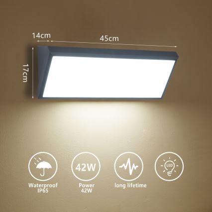 Brilagi - Applique murale d'extérieur LED TRIANGLE LED/42W/230V 45 cm anthracite IP65