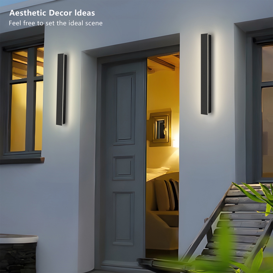 Brilagi - Applique murale d'extérieur LINEAR LED/12W/230V 3000K IP65 50 cm noire