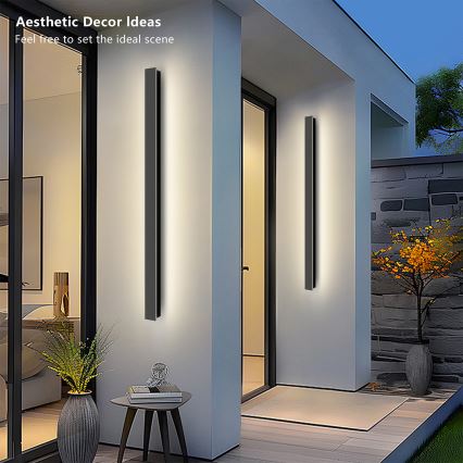 Brilagi - Applique murale d'extérieur LINEAR LED/22W/230V 4000K IP65 100 cm noire