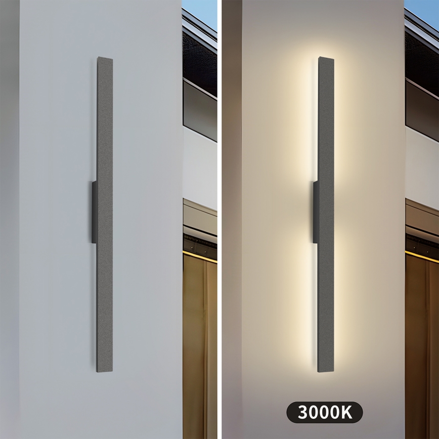 Brilagi - Applique murale extérieure LUNA LED 24W/230V 3000K IP65 100 cm anthracite