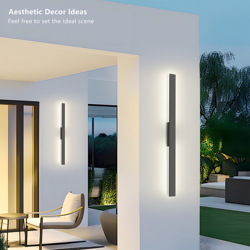 Brilagi - Applique murale extérieure LUNA LED 24W/230V 3000K IP65 100 cm anthracite