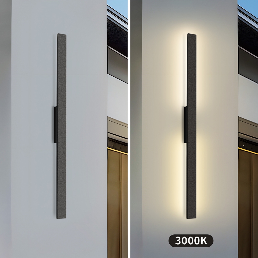 Brilagi - Applique murale d'extérieur LED LUNA LED/24W/230V 3000K IP65 100 cm noire
