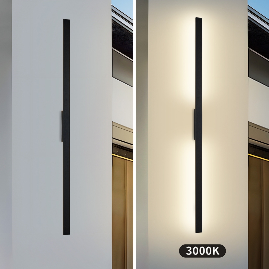 Brilagi - Applique murale extérieure LUNA LED/30W/230V 3000K IP65 150 cm noire IRC 90