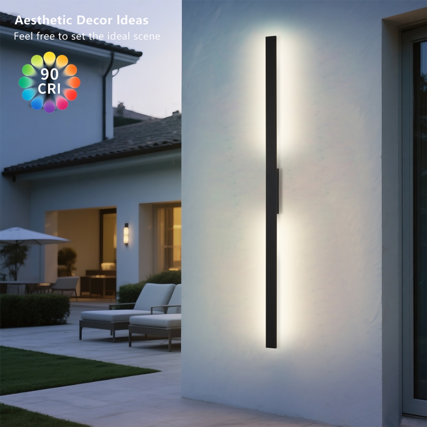 Brilagi - Applique murale extérieure LUNA LED/30W/230V 3000K IP65 150 cm noire IRC 90