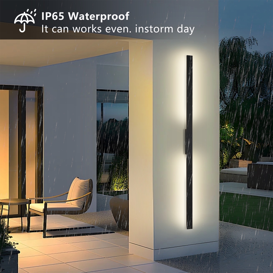Brilagi - Applique murale extérieure LUNA LED/30W/230V 3000K IP65 150 cm noire IRC 90
