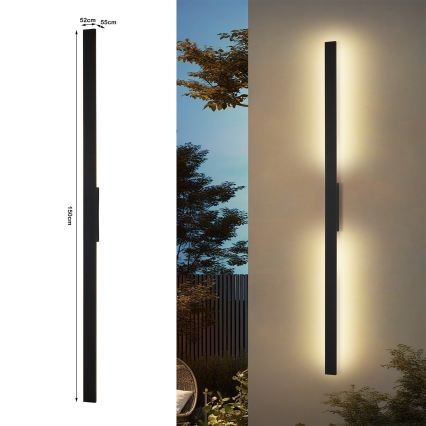 Brilagi - Applique murale extérieure LUNA LED/30W/230V 3000K IP65 150 cm noire IRC 90