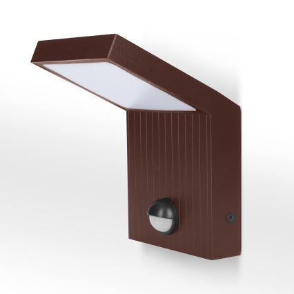 Brilagi - applique murale d'extérieur LED avec détecteur RIANO LED/8W/230V marron IP65