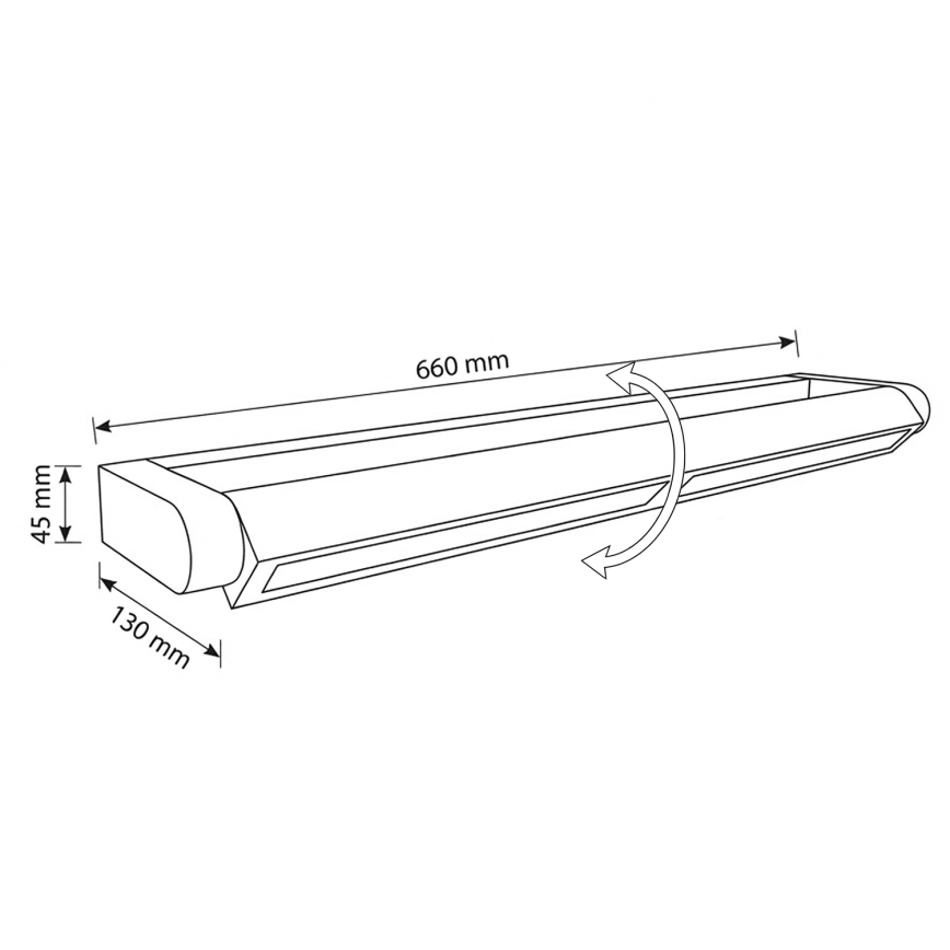 Brilagi - Applique murale extérieure SALERNO, LED 24W, 230V, 66 cm, noire, IP65