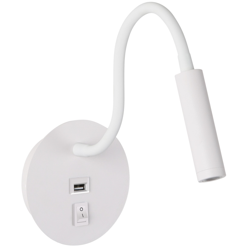 Brilagi - Applique murale flexible avec port USB MAYA LED/3W/230V 4000K blanc
