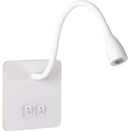 Brilagi - Applique murale flexible MAYA Double LED/4W/230V + LED/3W blanc