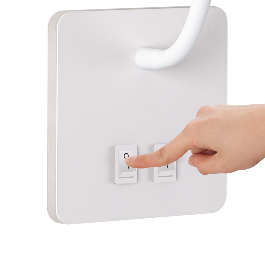 Brilagi - Applique murale flexible MAYA Double LED/4W/230V + LED/3W blanc