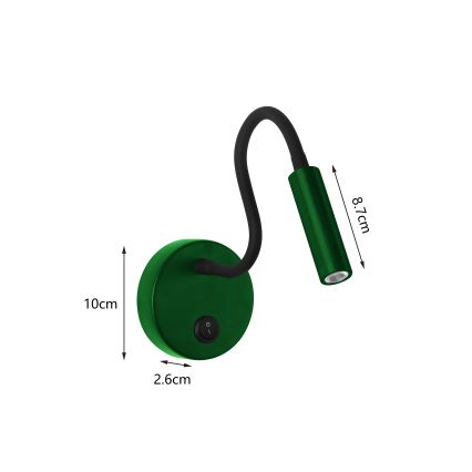 Brilagi - Applique murale flexible MAYA LED/3W/230V 4000K vert