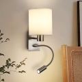 Brilagi - Applique murale flexible NUBILA 1xE27/25W/230V + LED/3W chrome mat/crème