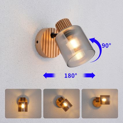 Brilagi - Applique murale HYGGE 1xE14/15W/230V bois/fumé