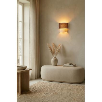 Brilagi - Applique murale LED BOHO ECO 1xE27/10W/230V marron/crème