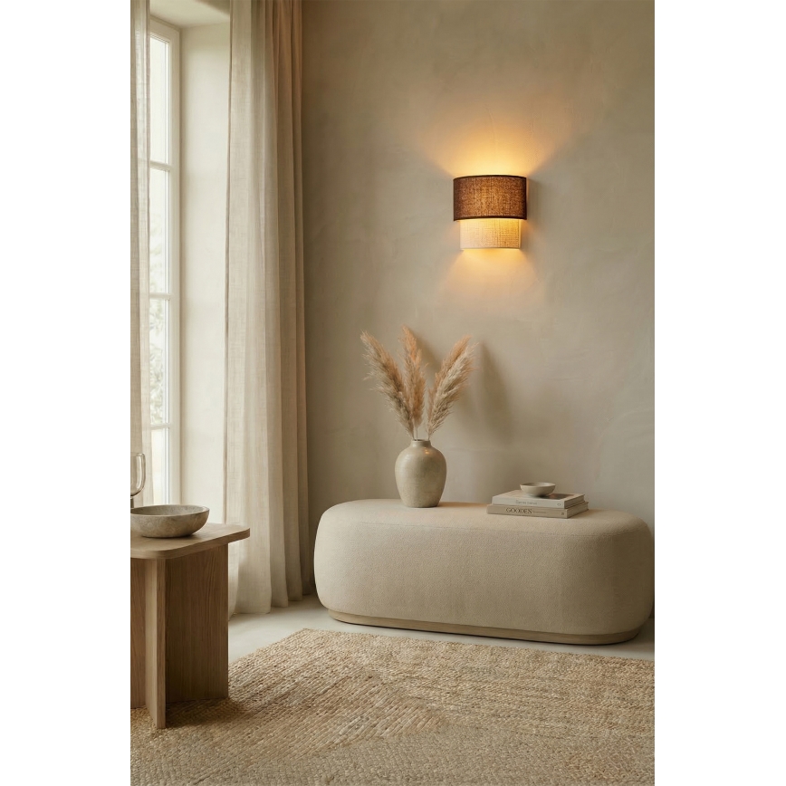 Brilagi - Applique murale LED BOHO ECO 1xE27/10W/230V marron/crème