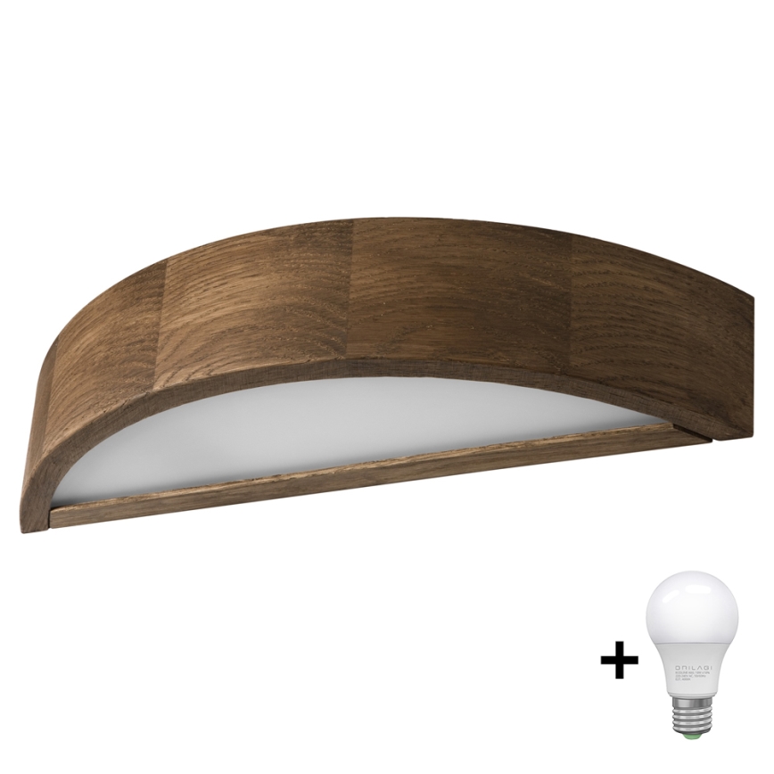 Brilagi - Applique murale LED CARVALHO 1xE27/60W/230V chêne noyer