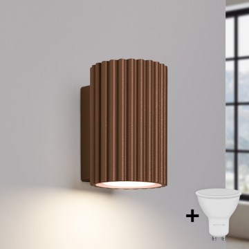Brilagi - Applique murale LED CRESTO 1xGU10/10W/230V 10 cm marron