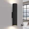 Brilagi - Applique murale LED CRESTO 2xGU10/10W/230V 30 cm noire
