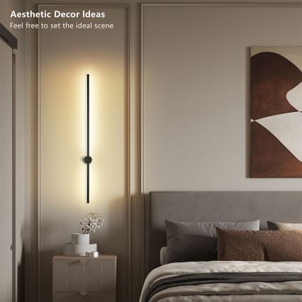 Brilagi - Applique murale extérieure LED AURA LED/20W/230V 3000K IP54 97 cm noire