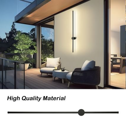 Brilagi - Applique murale extérieure LED AURA LED/20W/230V 3000K IP54 97 cm noire