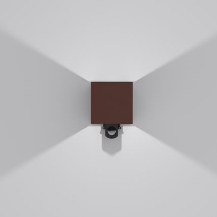 Brilagi - Applique murale LED d'extérieur avec capteur CUBE LED/6W/230V marron IP65