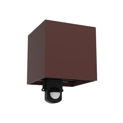 Brilagi - Applique murale LED d'extérieur avec capteur CUBE LED/6W/230V marron IP65
