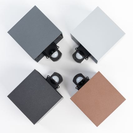 BRILAGI - Applique murale LED d'extérieur avec capteur CUBE LED/6W/230V marron IP65
