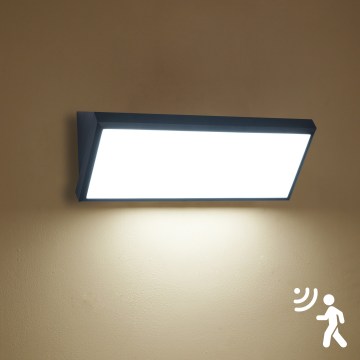 Brilagi - Applique murale LED d'extérieur avec détecteur TRIANGLE LED/42W/230V 45 cm noire IP65