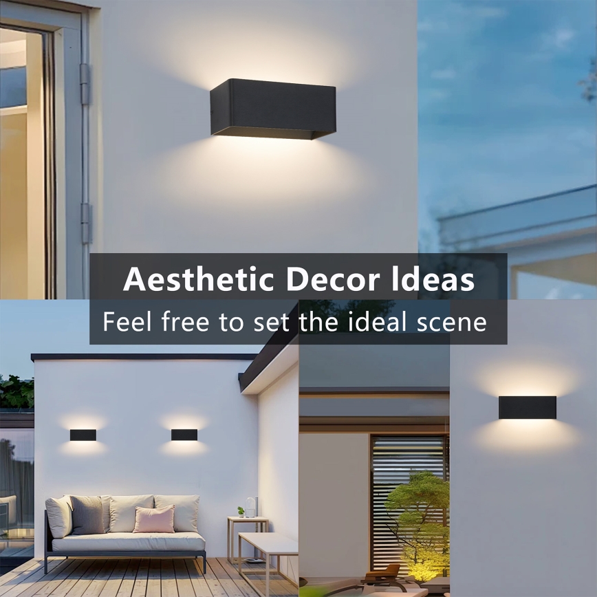 Brilagi - Applique murale LED d'extérieur DONNANI LED/7W/230V 20 cm noire IP44