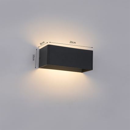 Brilagi - Applique murale LED d'extérieur DONNANI LED/7W/230V 20 cm noire IP44