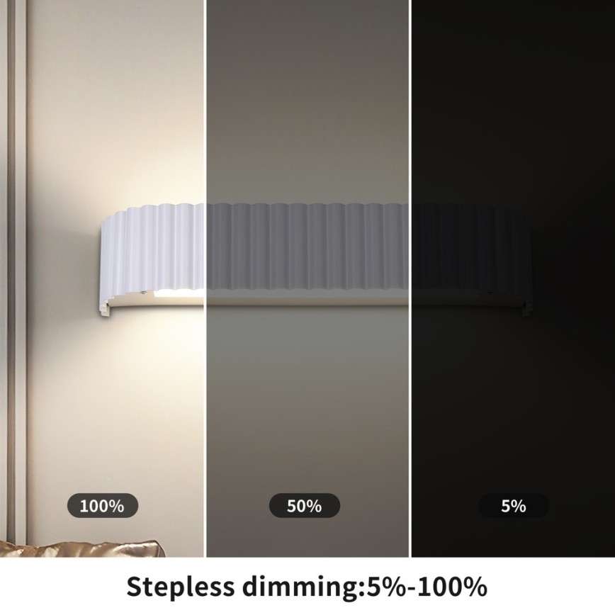 Brilagi - Applique murale LED dimmable FALCON MODERN LED/14W/230V 3000-6000K 40 cm blanche + télécommande