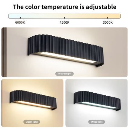 BRILAGI - Applique murale LED dimmable FALCON MODERN LED/14W/230V 3000-6000K 40 cm noire + télécommande
