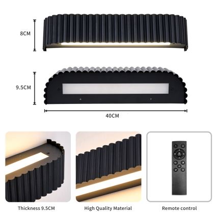 BRILAGI - Applique murale LED dimmable FALCON MODERN LED/14W/230V 3000-6000K 40 cm noire + télécommande