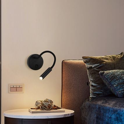 Brilagi - Lampe murale flexible à intensité variable LED MAYA 1xG9/4W/230V noir 2700-6500K Wi-Fi Tuya