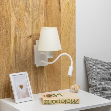 Brilagi - Applique murale LED flexible NUBILA 1xE27/25W/230V + LED/3W blanc/crème