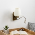 Brilagi - Applique murale LED flexible NUBILA 1xE27/25W/230V + LED/3W laiton/crème