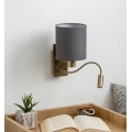 Brilagi - Applique murale LED flexible NUBILA 1xE27/25W/230V + LED/3W laiton/gris clair