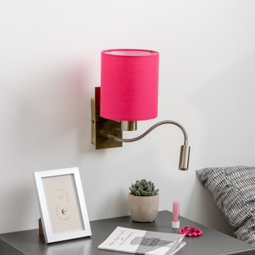 Brilagi - Applique murale LED flexible NUBILA 1xE27/25W/230V + LED/3W laiton/rose