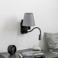 Brilagi - Applique murale LED flexible NUBILA 1xE27/25W/230V + LED/3W noir/gris