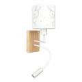 Brilagi - Applique murale LED flexible pour enfants BOBO WOOD 1xE27/25W/230V + LED/3W chêne/blanc/petits lapins