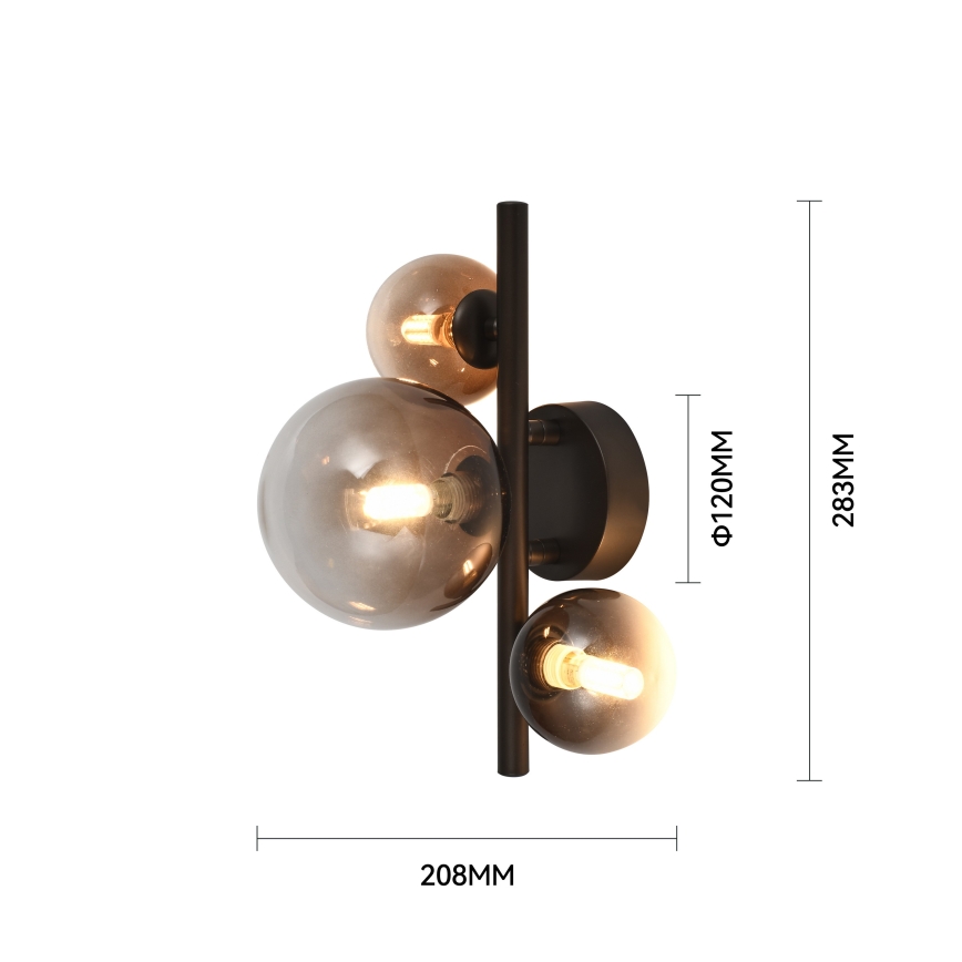 Brilagi - Applique murale LED MILLA 3xG9/3W/230V marron/marron fumé